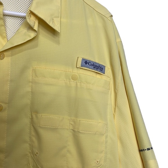 Columbia Shirt Men Yellow Poly UPF 30+ PFG Performance Fishing Gear Unisex Sz M - Picture 5 of 12